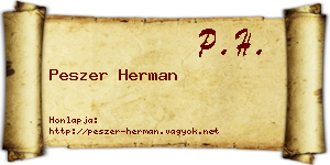Peszer Herman névjegykártya